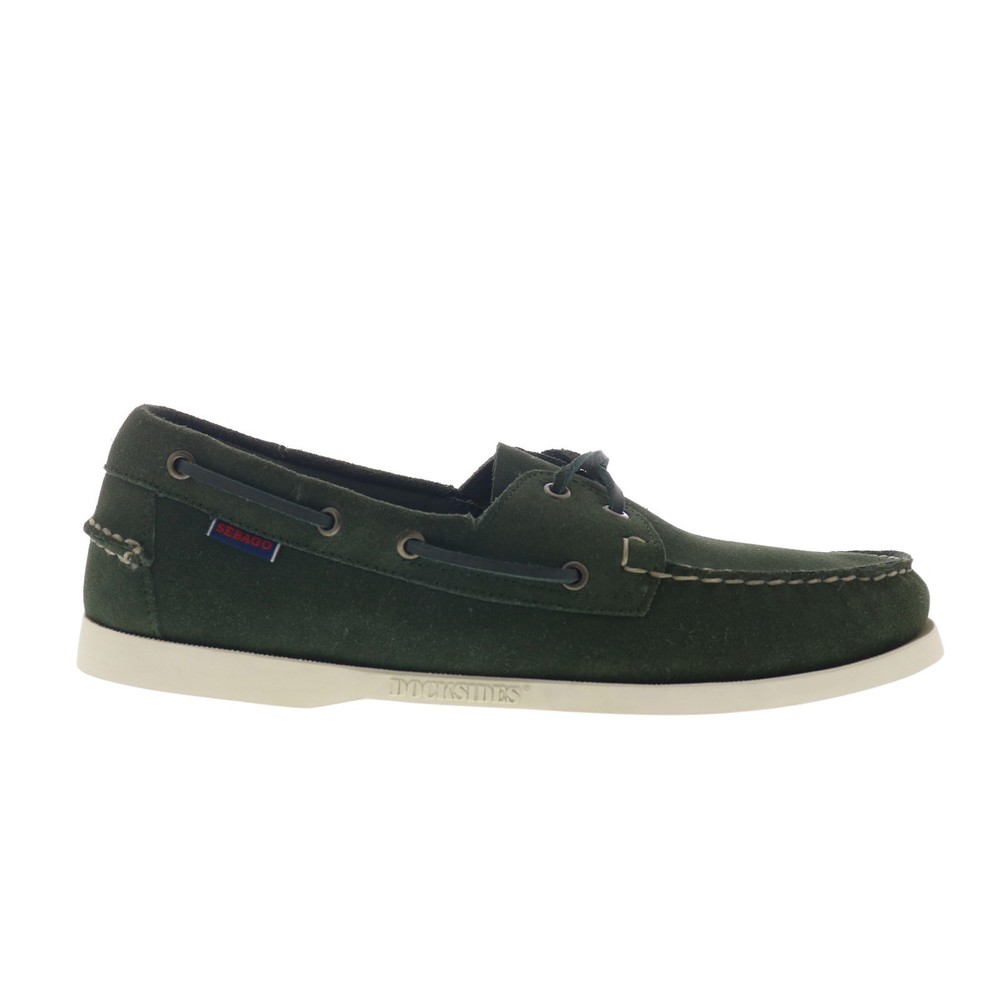 Sebago Portland Flesh Out Mens Green Suede Loafers & Slip Ons Boat Shoes