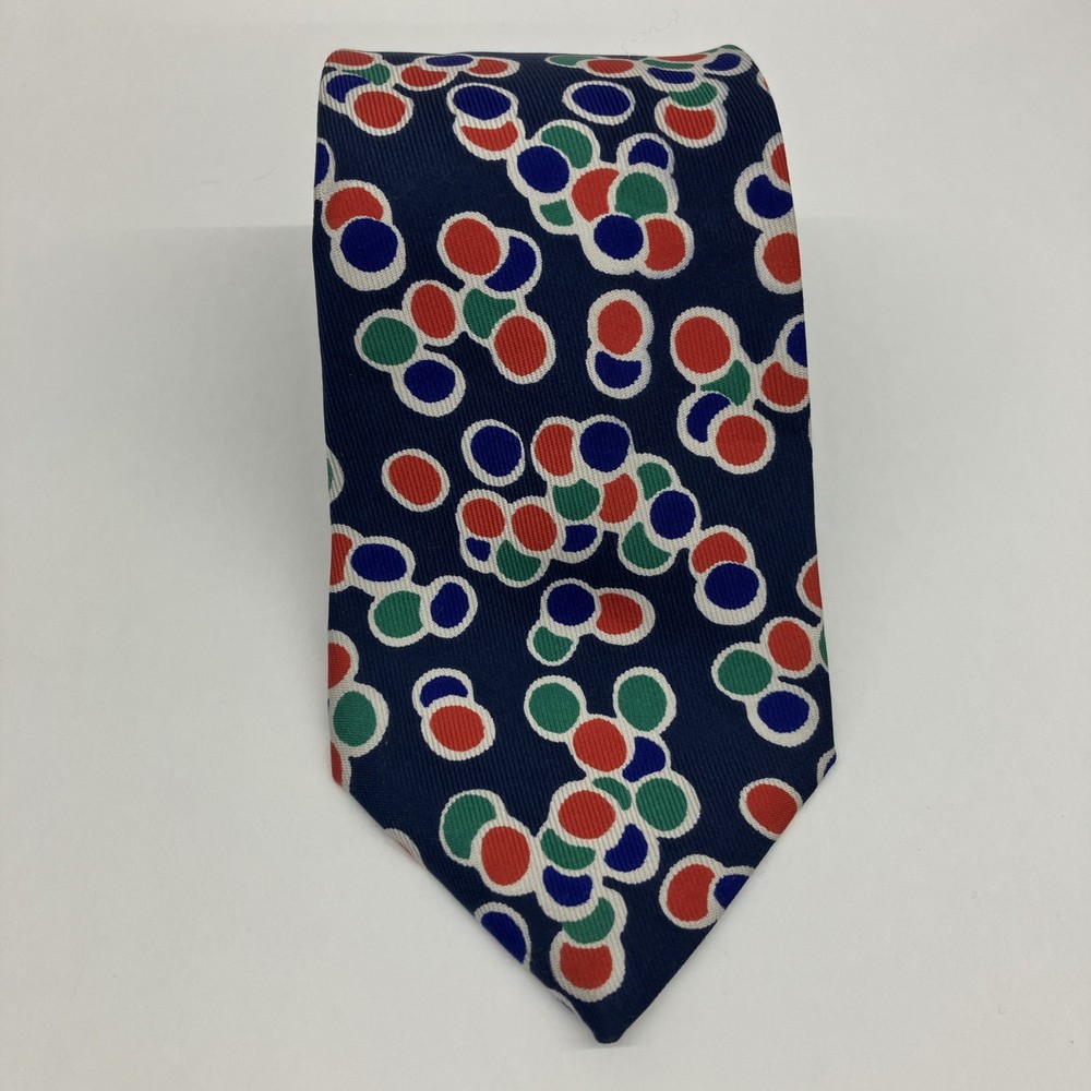 Turnbull & Asser 100% Silk Tie 3.5 x 57 Blue Red Green Handmade England Luxury