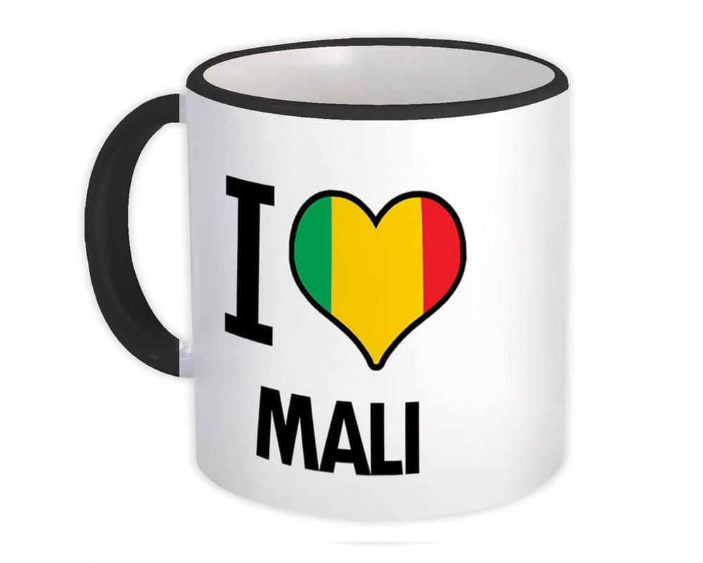 Gift Mug : I Love Mali Flag Heart Country Crest Malian Expat