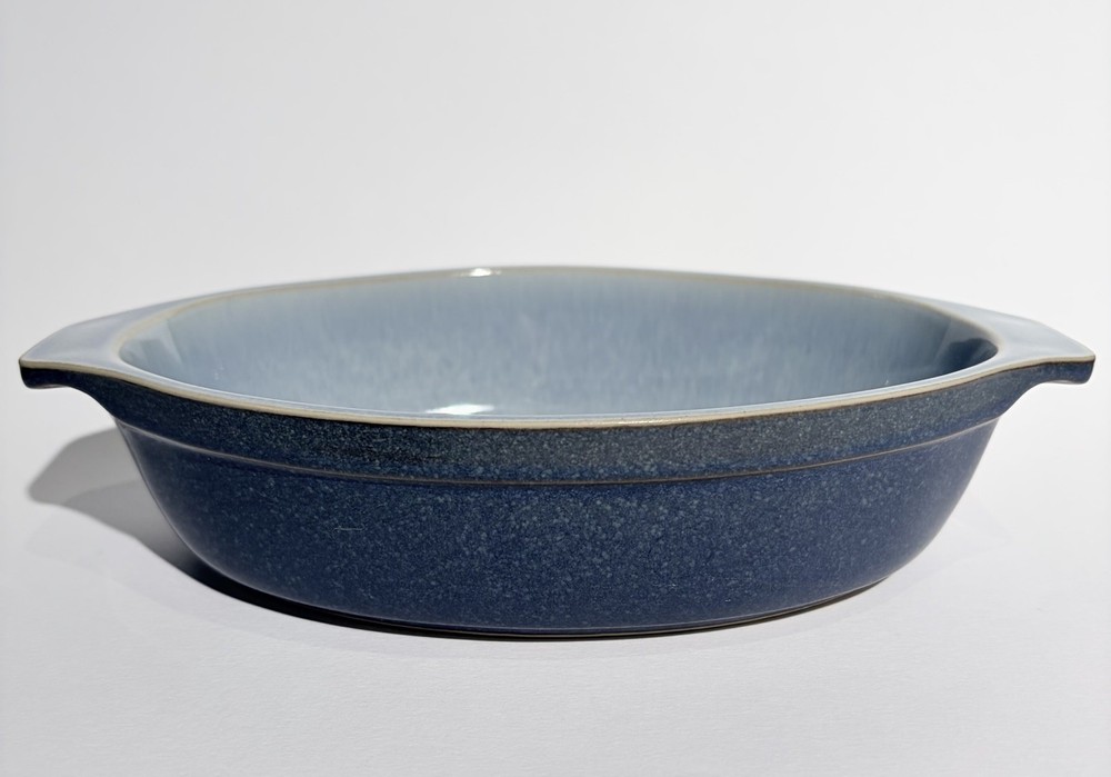 Denby Blue Jetty Augratin/Souffle’ Dish 8 3/4” Stoneware Made In England EUC