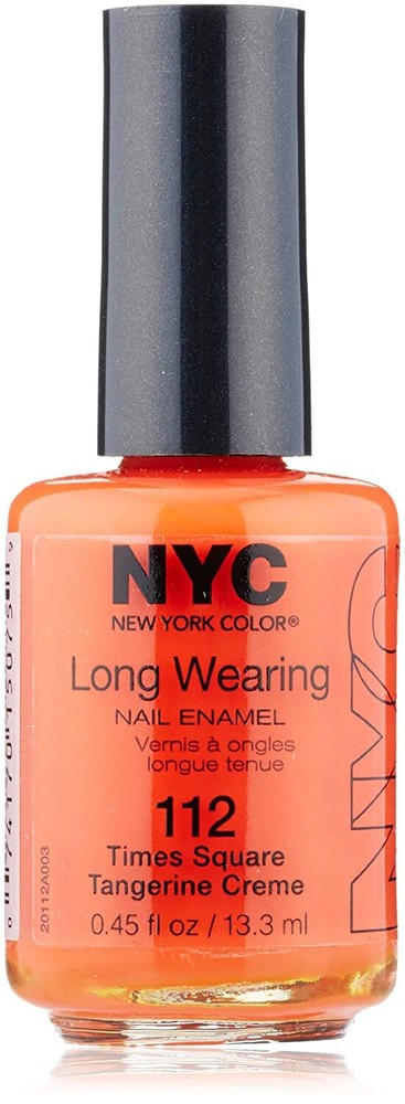 NYC Color Long Wearing Nail Polish #112 Times Square Tangerine Creme( 2 bottles)