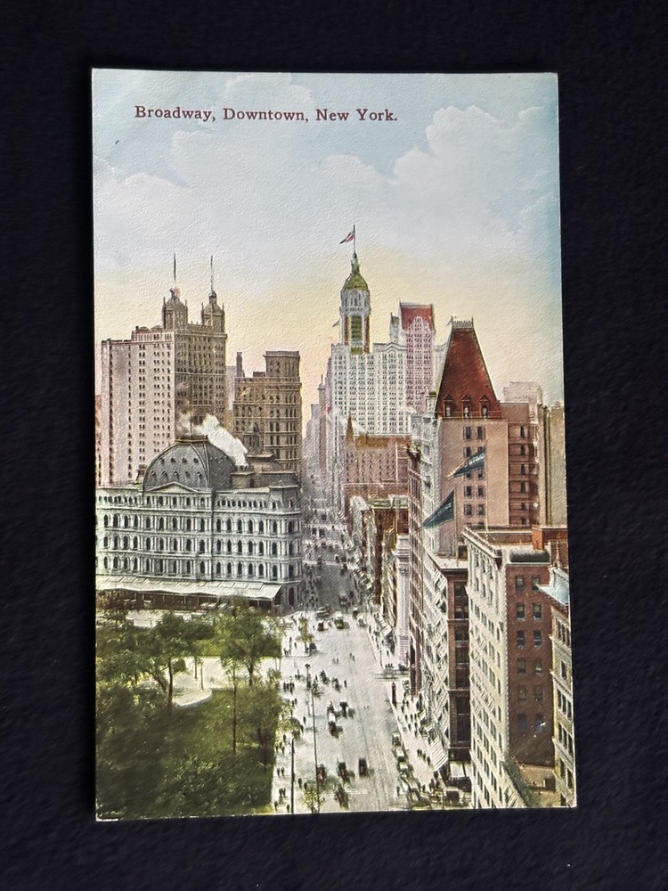c1910s NYC Broadway Downtown New York City Vintage Postcard