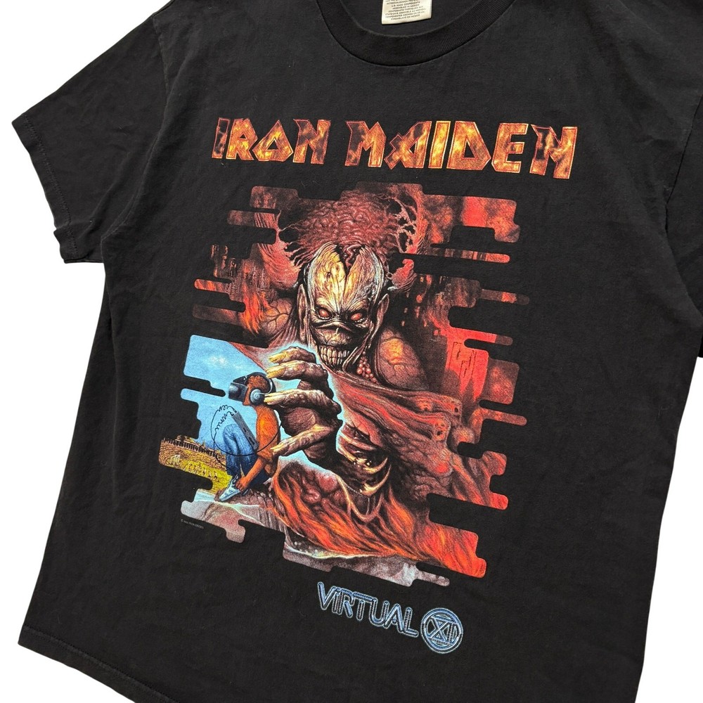 VTG 90's Winterland Iron Maiden Virtual Tour Band Tee Graphic T-Shirt L Black