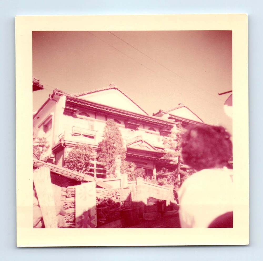 Old Vintage Square Color Photo WOMAN SOLO REAR VIEW FROM BEHIND CHINATOWN