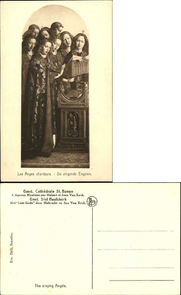 The Singing Angels Saint Bavo's Bavon Cathedral ~ Gand Ghent Belgium postcard