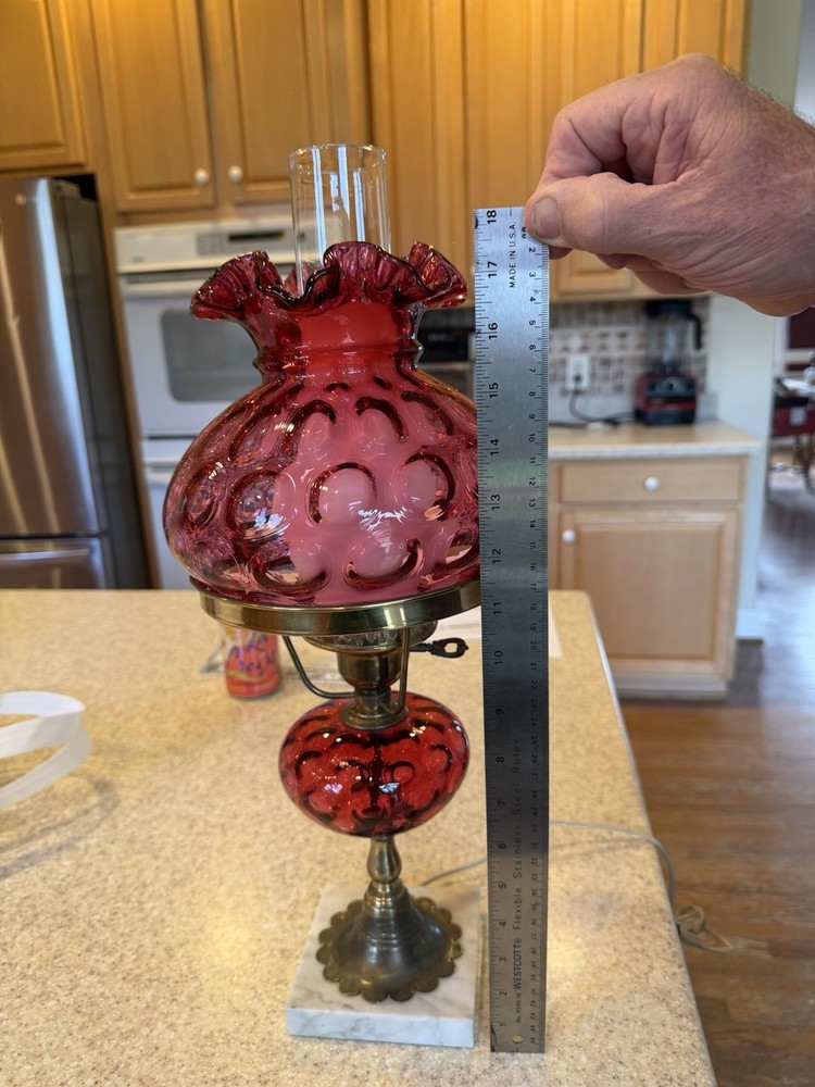 Fenton Vintage Cranberry Lamp