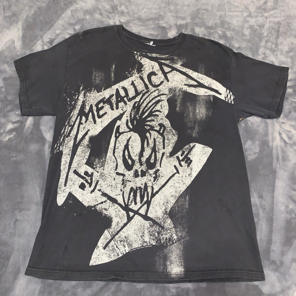 Metallica “Metallifukinca” Skull T Shirt Black Vintage Style Distressed Men’s L