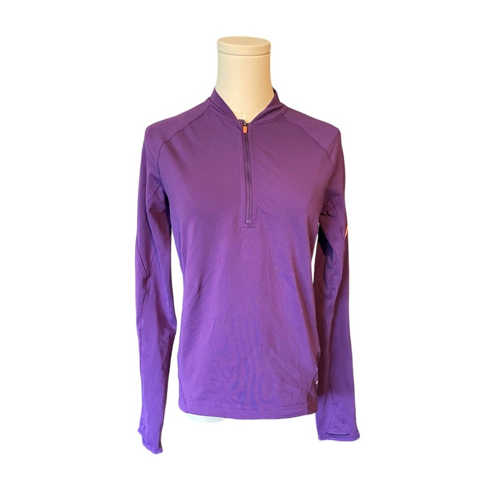 Adidas Women's Purple Long Sleeve Half Zip Athletic Pullover Shirt Size Small