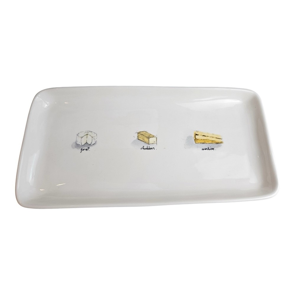 Rae Dunn Magenta Cheese Themed Serving Tray 13.5x7 Inches