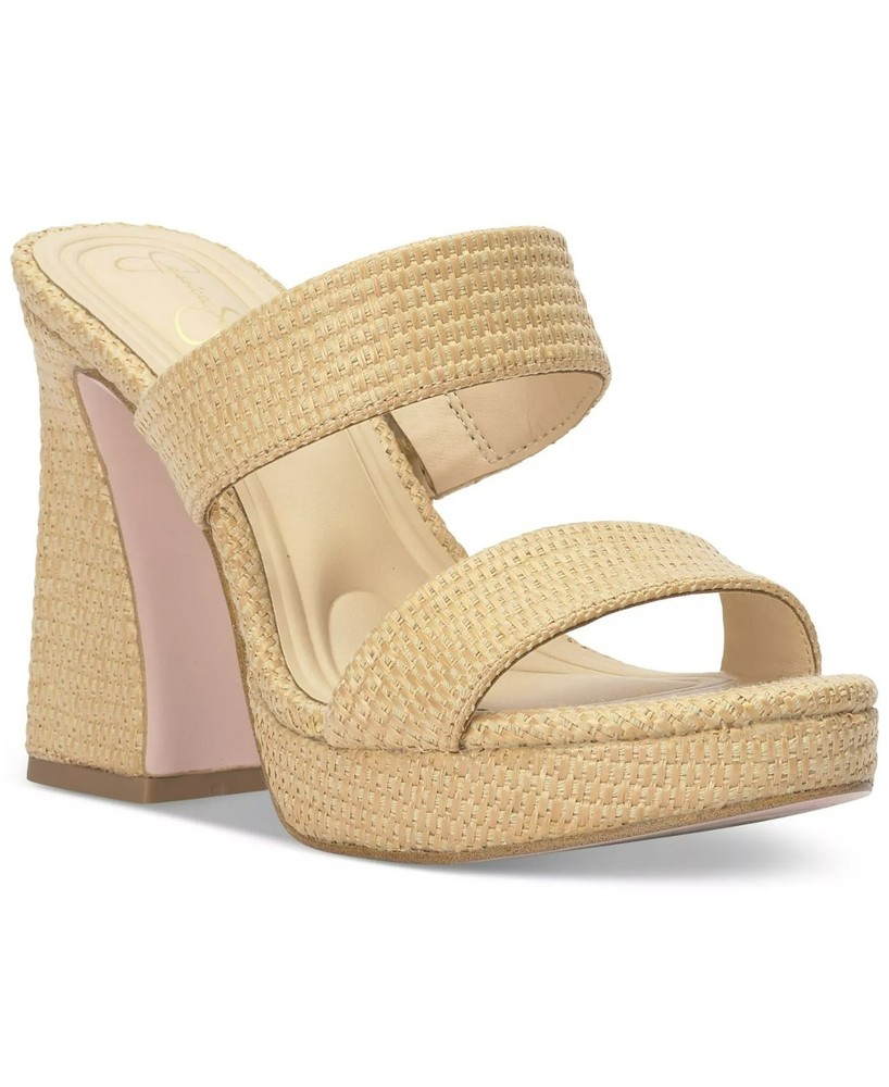 Jessica Simpson Women's Diza Strappy Platform Dress Sandals Raffia