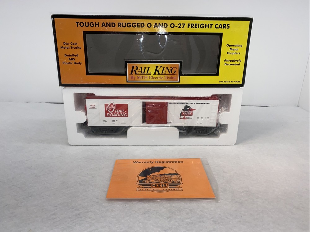 MTH RailKing 30-74336 Hurricane Katrina O Gauge Railroading  Box Car O Gauge New
