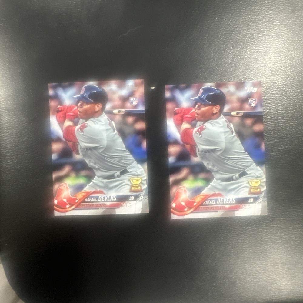 (2) Lot 2018 Topps Series 1 Rafael Devers Rookie Card RC #18 Red Sox