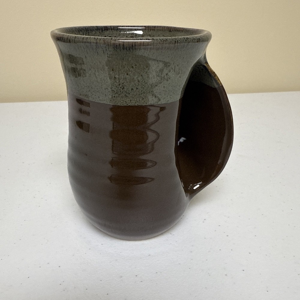 Neher Pottery Clay In Motion Hand Warmer Right Hand Coffee Mug MOCHA 2019 USA