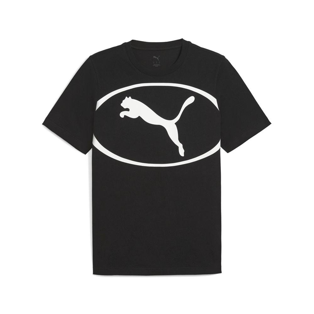 PUMA Sport Graphic Crew Neck Short Sleeve T-Shirt Mens Black Casual Tops 6919710