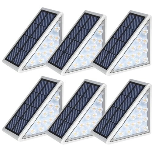 LED Solar Step Lights Waterproof Outdoor Stair Deck Lighting