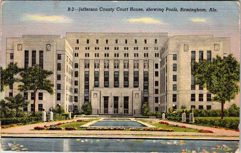 Postcard COURT HOUSE SCENE Birmingham Alabama AL m/09 AO2307