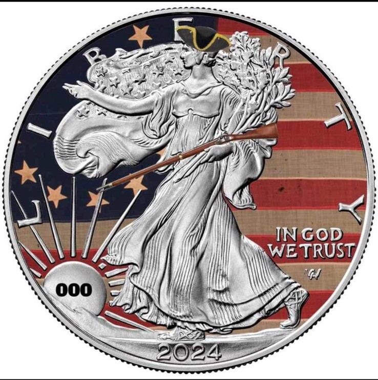 2024 U.S. Eagle Lady Liberty in Arms Revolutionary War 1 oz Silver Coin #1