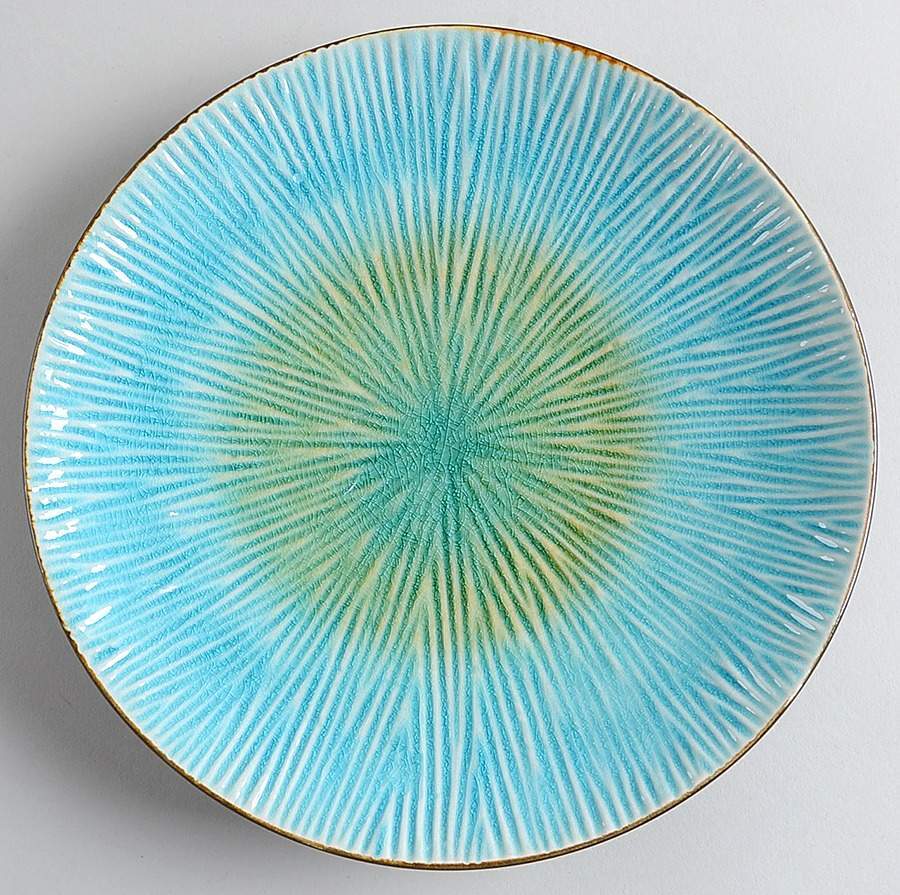 Gibson Designs Shangri La Court Turquoise Salad Plate 10540142