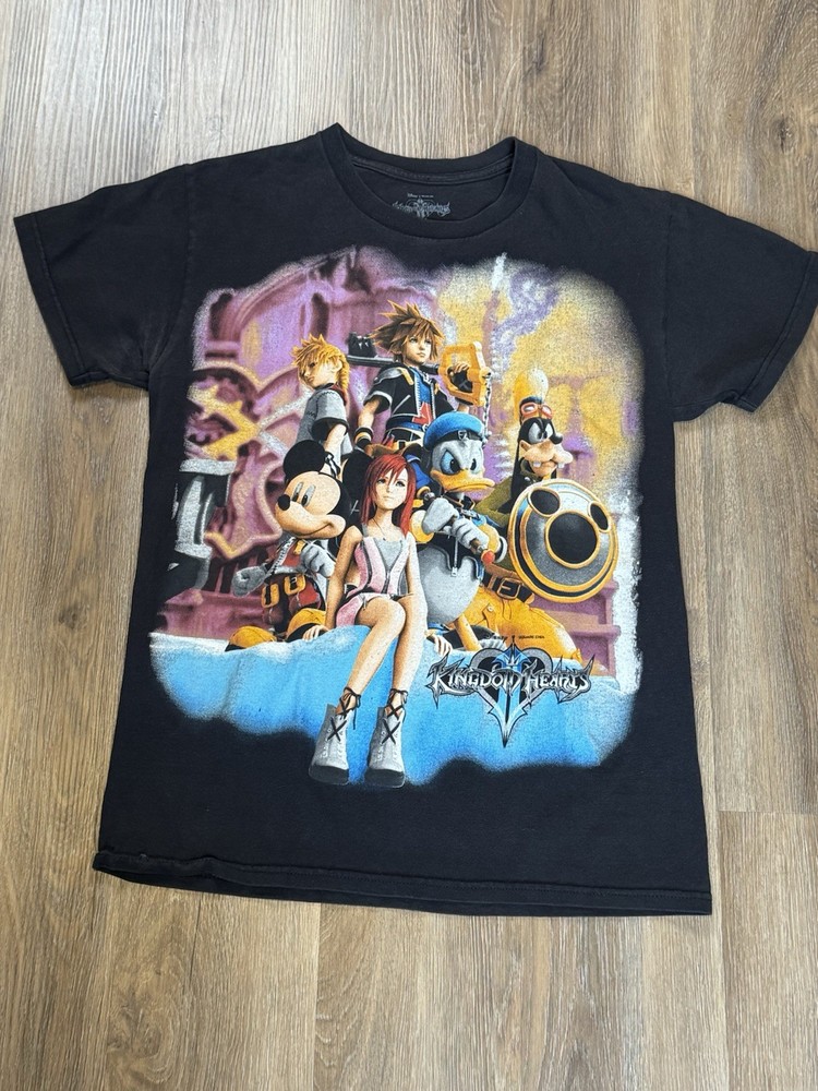 Vintage Kingdom Hearts Y2K Disney Black T-Shirt Size Small