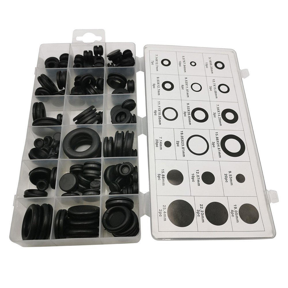 125PCS Rubber Grommet Kit for Firewall Holes and Electrical Wiring Protection