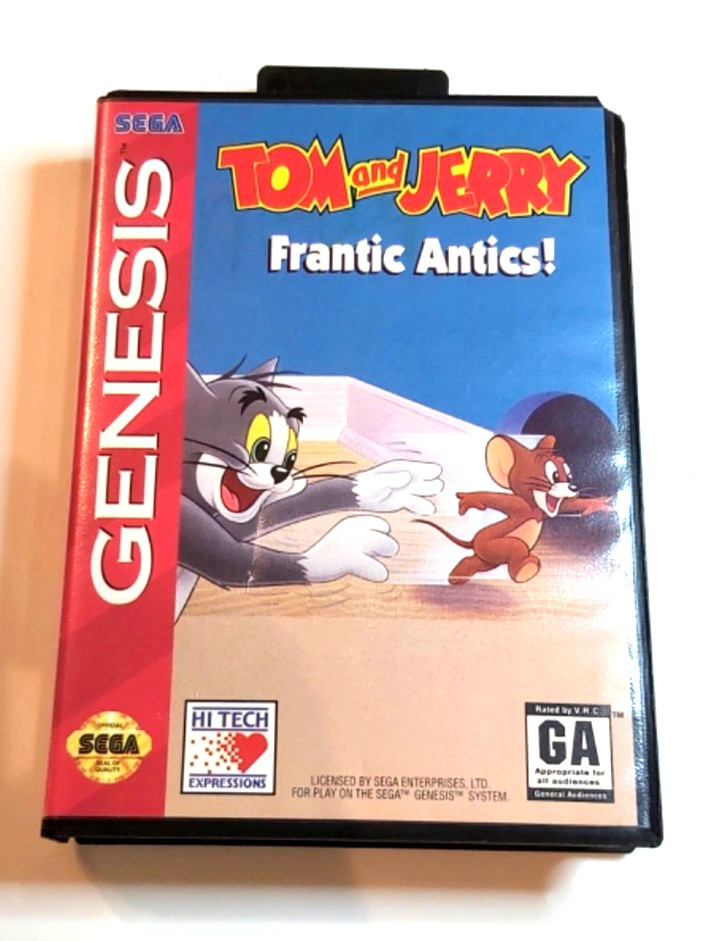 Tom & Jerry Frantic Antics! (Sega Genesis, 1993) Cib Complete Cleaned & Tested !