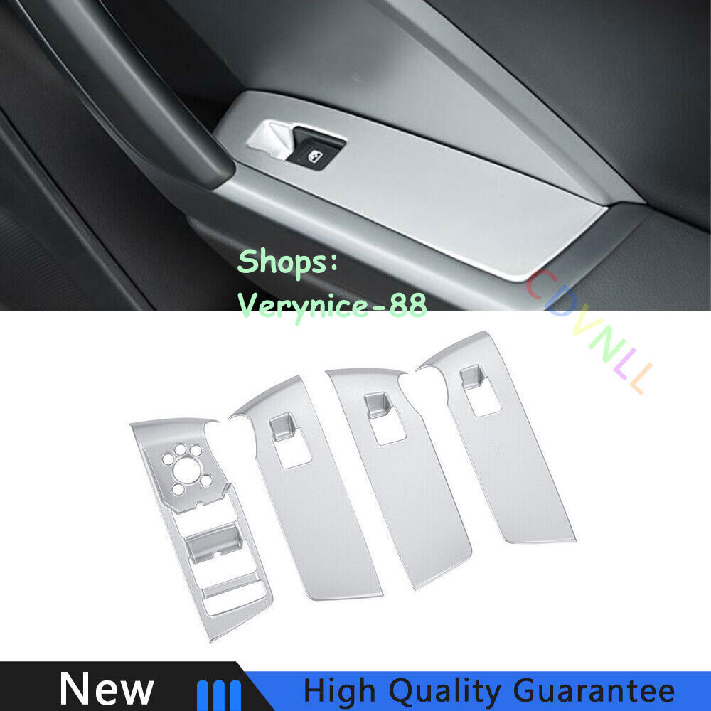 Fit For Audi Q3 2019-2021 Matte Silver Car Window Lock Lift Panel Frame Trim 4*