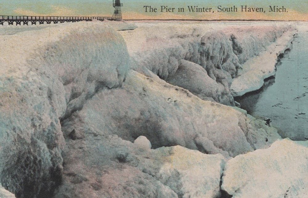 South Haven MI Michigan ~ The Pier in winter / Lighthouse