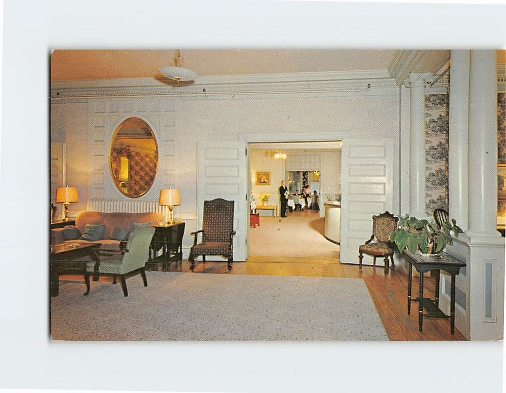 Postcard Lobby & Lounge Historic Brandon Inn Brandon Vermont USA