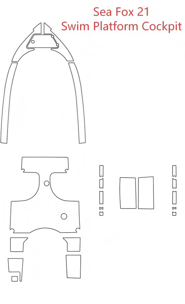 Sea Fox 21 Swim Platform Cockpit Pad Boat EVA Foam Faux Teak Deck Floor Mat