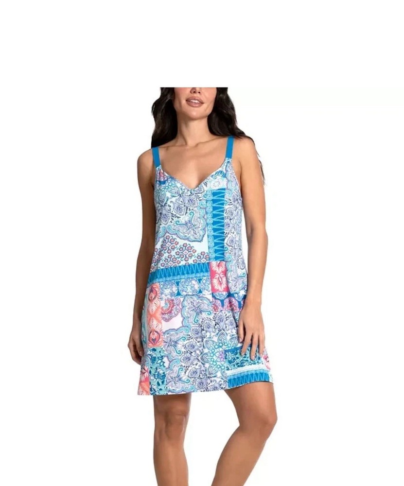 Linea Donatella Patchwork Paisley Sleeveless Chemise Women's Sleepwear Top NWT