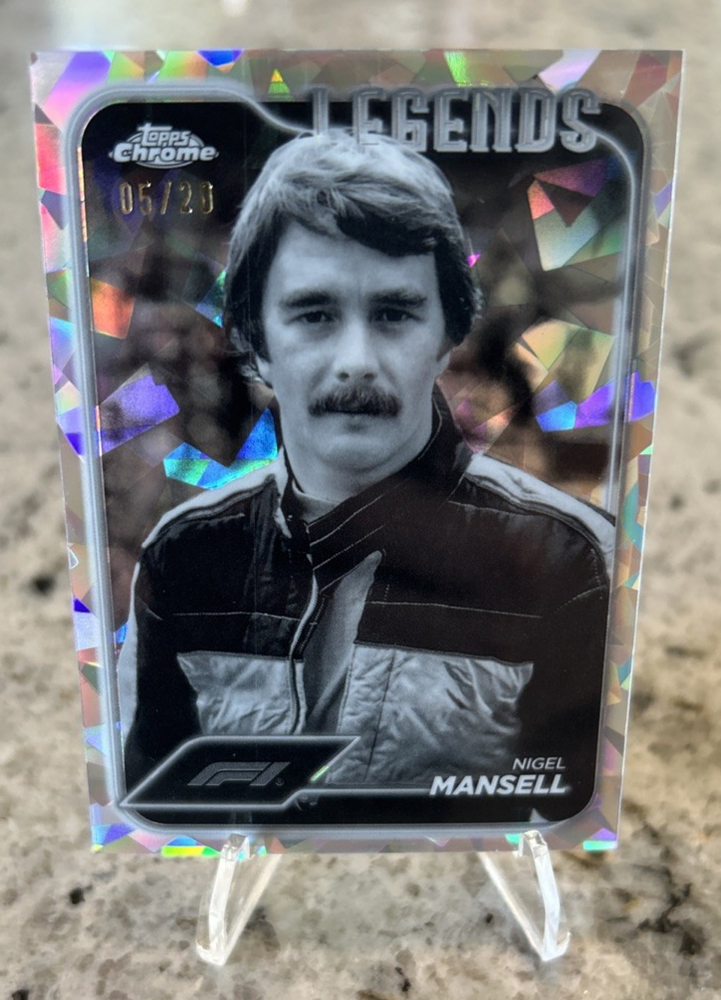 2024 Topps Chrome Sapphire F1 Nigel Mansell Black & White /20 #189 Rare Racing Card