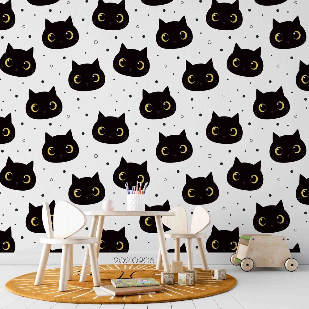 3D Black Cat Pattern Wall Murals Wallpaper Murals Wall Sticker 76
