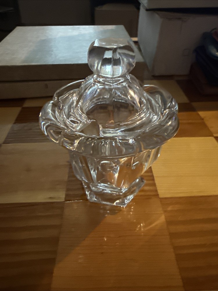 Baccarat Crystal Harcourt Missouri Mustard Jam Condiment Jar w/ Lid 4.5