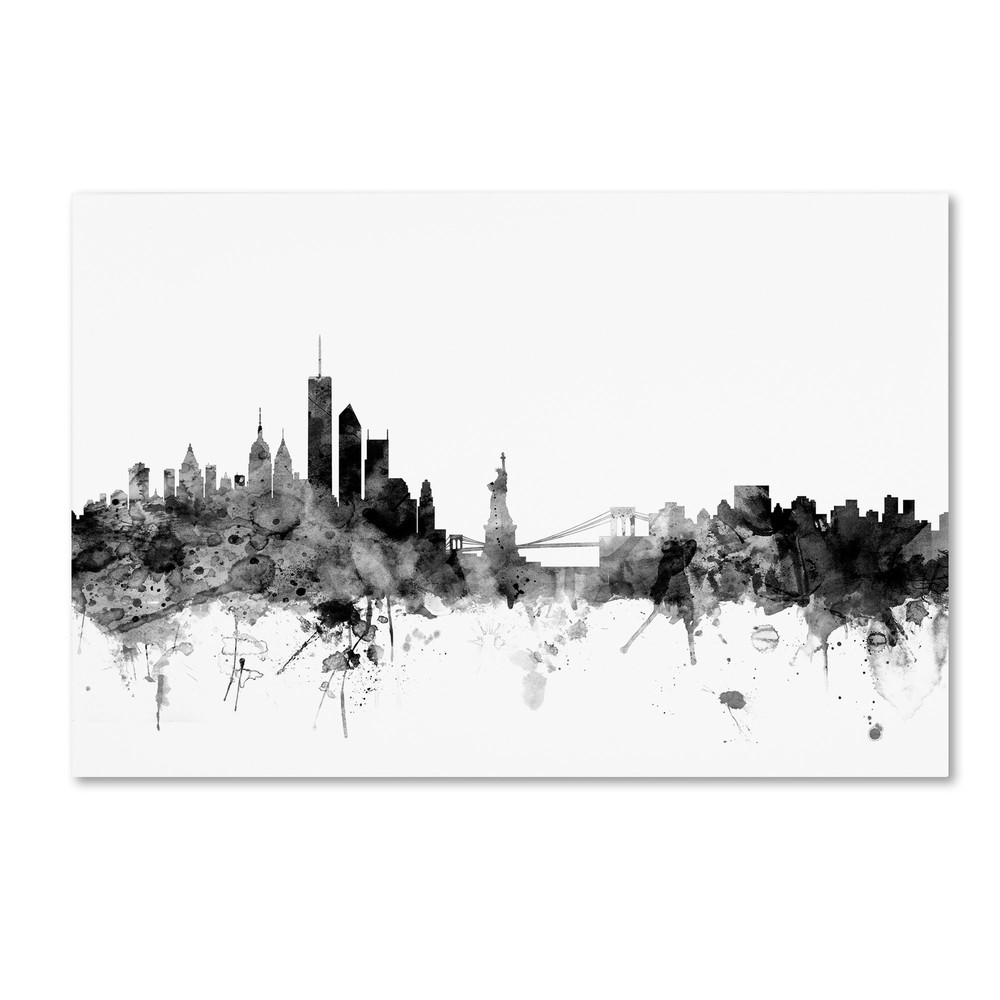 MT0997-C1219GG New York Skyline B&W by Michael Tompsett, 12x19-Inch, 12 in x ...