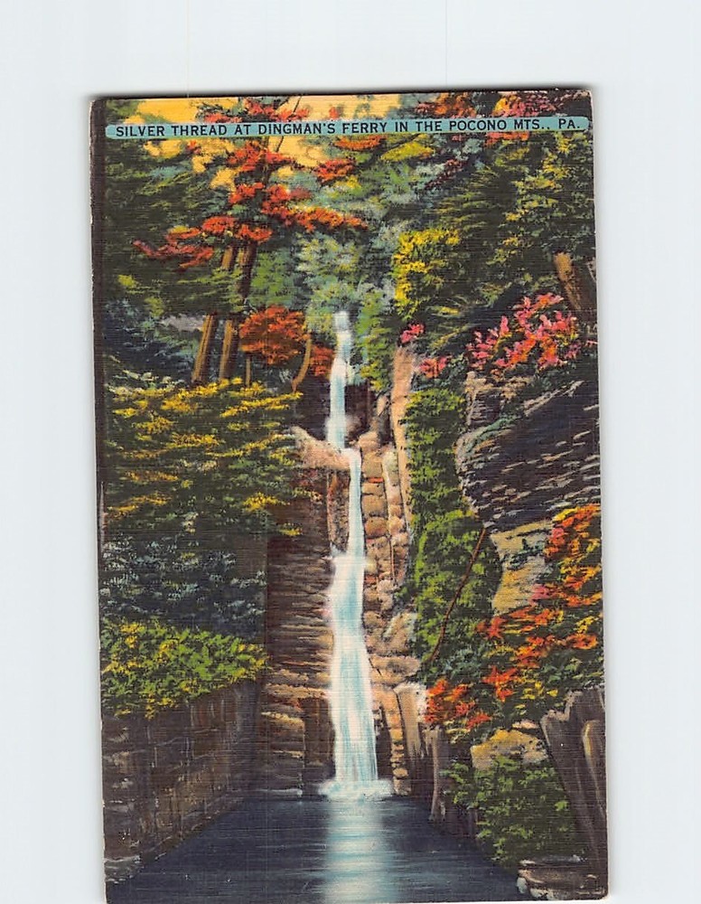 Postcard Silver Thread at Dingman's Ferry In The Pocono Mountains Pennsylvania