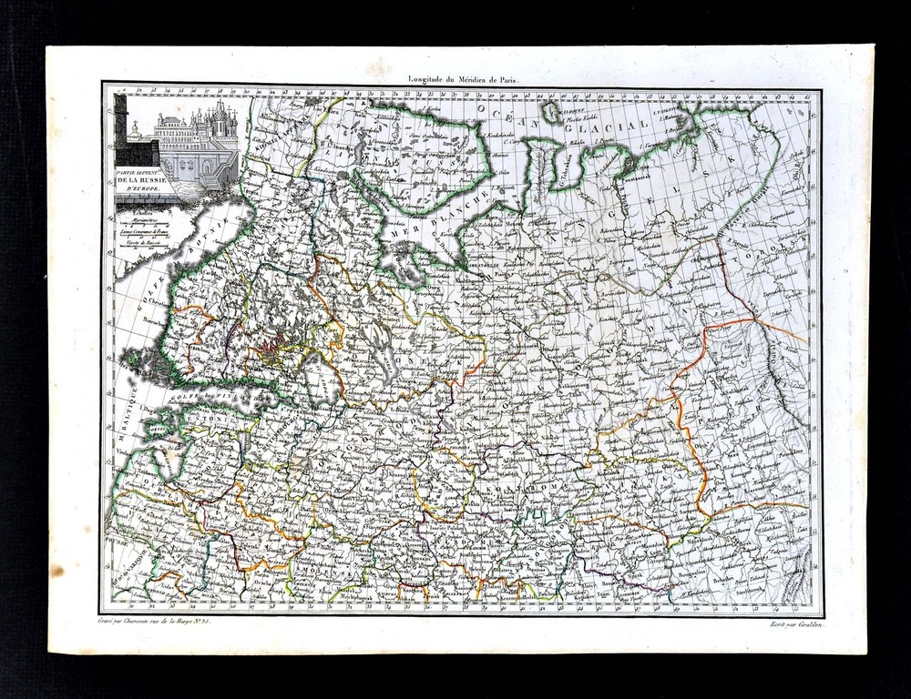 1812 Malte Brun Antique Map North Russia - St. Petersburg Moscow Moskow Finland