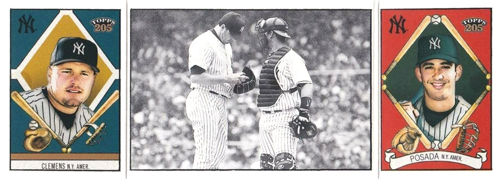 2003 Topps 205 Triple Folder Polar Bear #TF15 Roger Clemens Jorge Posada Yankees