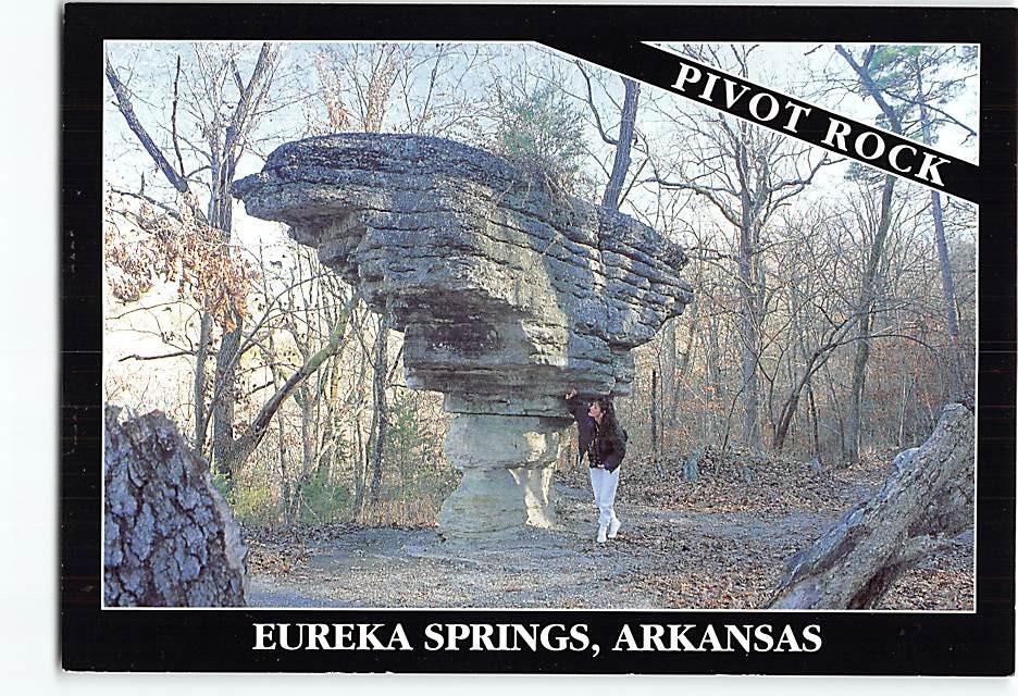 Postcard Pivot Rock Eureka Springs Arkansas USA