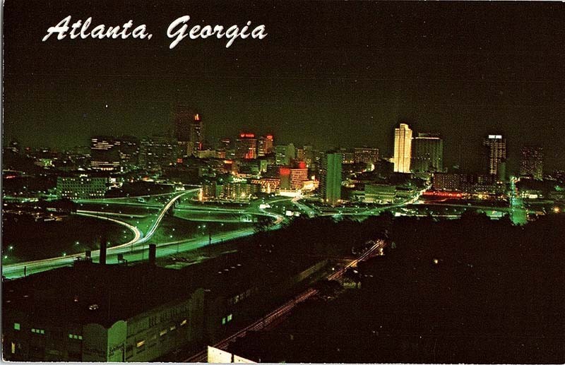 Postcard PANORAMIC SCENE Atlanta Georgia GA m/09 AJ4503
