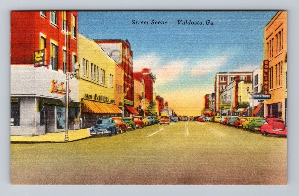 Valdosta GA-Georgia Street Scene Vintage Postcard