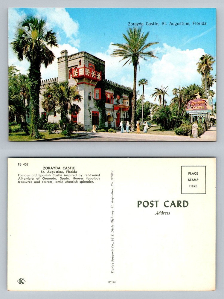 St. Augustine, FL-Florida, Zorayda Old Spanish Castle Moorish Vintage Postcard