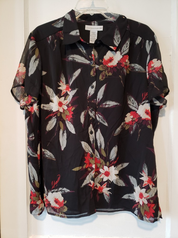 NWOT Sag Harbor Button Up Top Size XL #632
