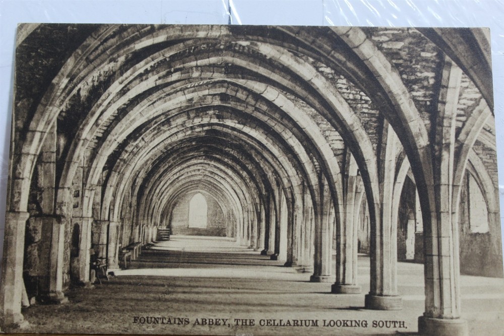 United Kingdom England Fountains Abbey Cellarium South Postcard Old Vintage Card