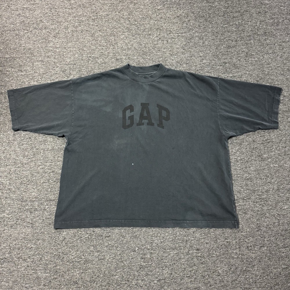 Yeezy Gap Engineered By Balenciaga Dove Oversized Faded Black T-Shirt - Size 6XL