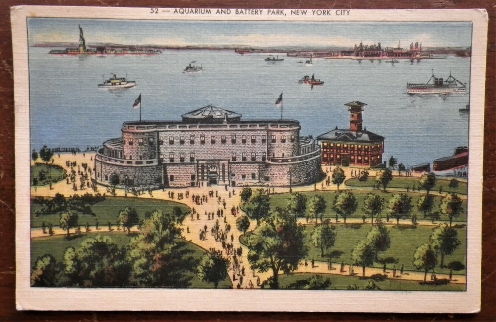 Aquarium & Battery Park New York City, New York Postcard