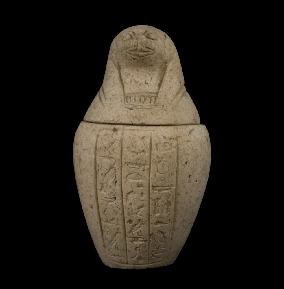 Authentic Ancient Egyptian Stone Canopic Jar – Son of Horus Rare Artifact BC
