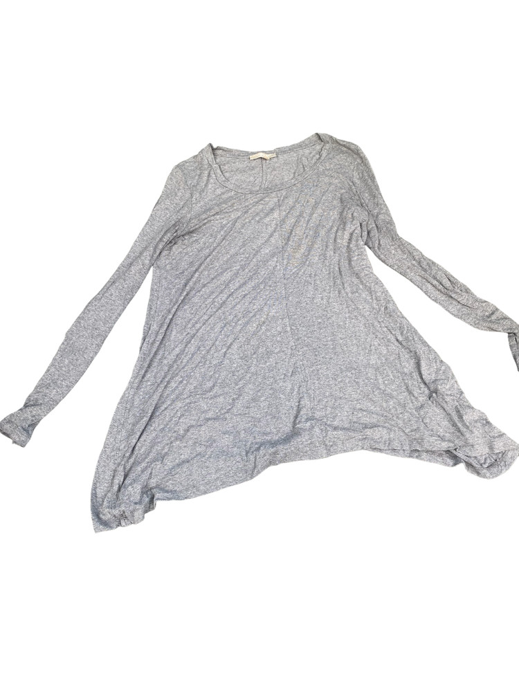 Joan Vass Studio Women’s Gray Long Sleeve Tunic Top Size Small Asymmetrical Hem