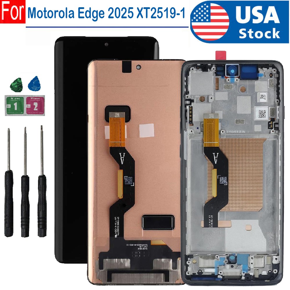 A++For Motorola Edge 2025 XT2519-1 OLED LCD Display Touch Screen Digitizer±Frame