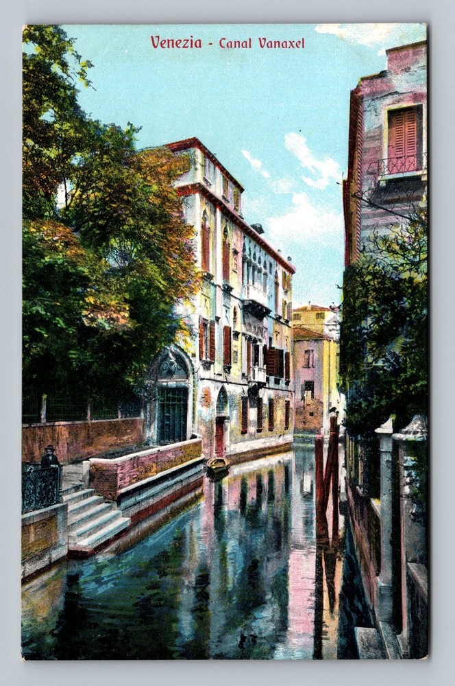 Italy- Venice Vanaxel Canal Standard Souvenir Postal Old Card Vintage Postcard