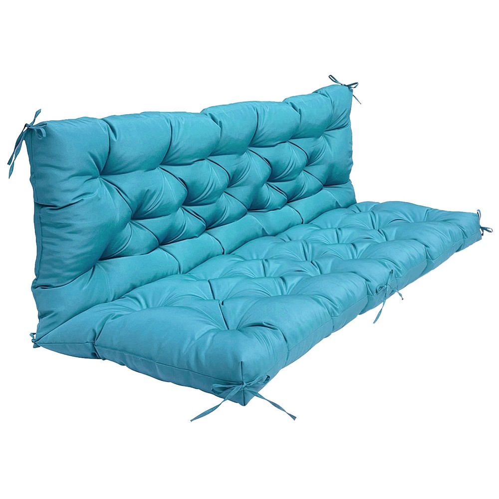 For Outdoor Swing Replacement Seat Cushions Waterproof Backrest Light Blue